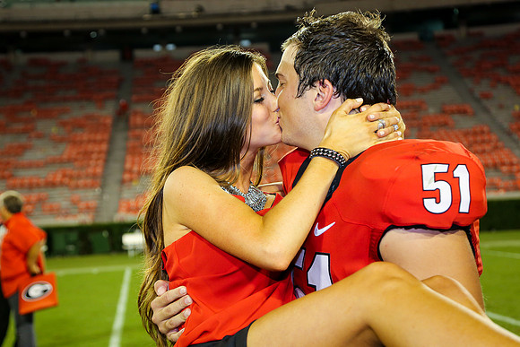 Jake's Proposal to Peyton After the Game by Blane Marable Photog