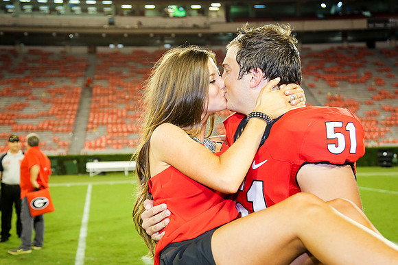 Jake's Proposal to Peyton After the Game by Blane Marable Photog